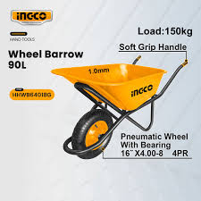 INGCO Industrial Soft Grip Handle Wheelbarrow 90L (HHWB64018G)