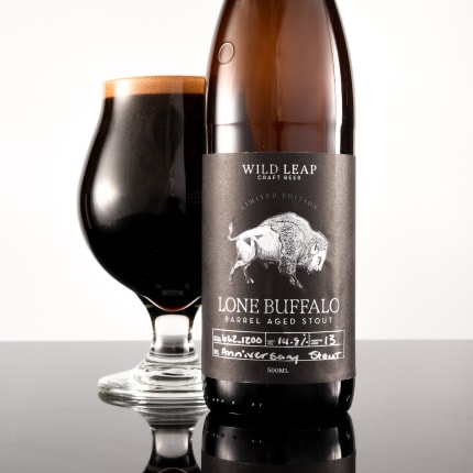 wildLeapBrewCo._loneBuffalo:13mo.BarrelAgedAnniversaryStout