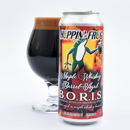 hoppin'FrogBrewery_mapleWhiskeyBarrel-AgedB.O.R.I.S.TheCrusher