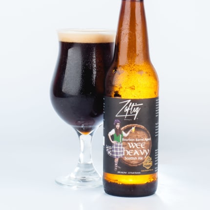 zaftigBrewingCo_bourbonBarrelAgedWeeHeavy(2018)