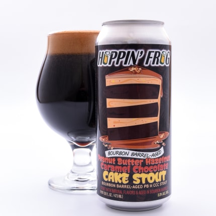 hoppin'FrogBrewery_bourbonBarrel-AgedPeanutButterHazelnutCaramelChocolateCakeStout