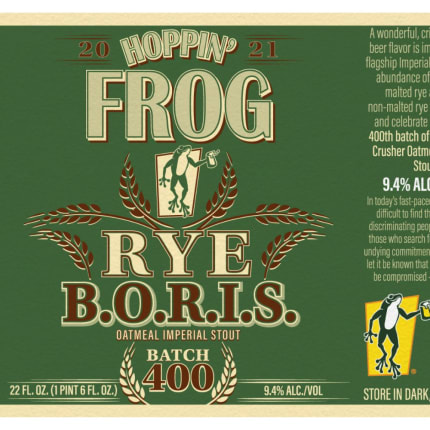 hoppin'FrogBrewery_ryeB.O.R.I.S.TheCrusherBatch400