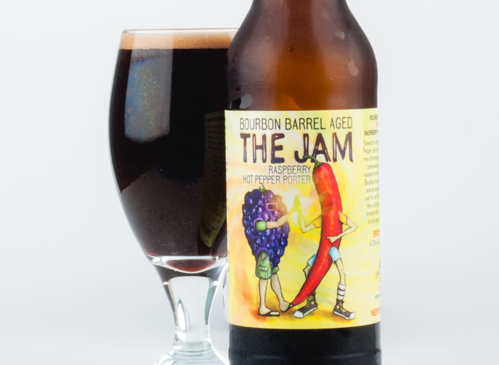 hoppin'FrogBrewery_tHEJAM:BourbonBarrelAgedRaspberryHotPepperPorter