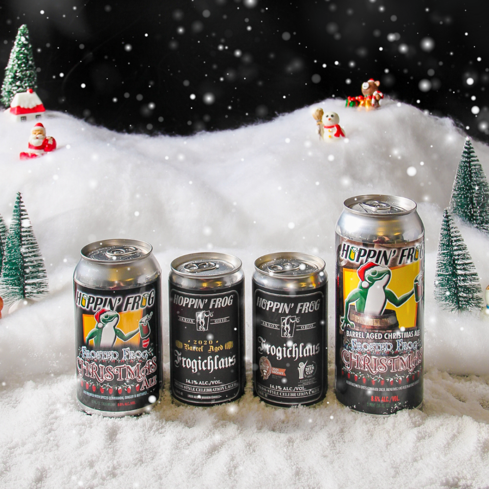 Bourbon Barrel-Aged & Original Frosted Frog Christmas Ales are