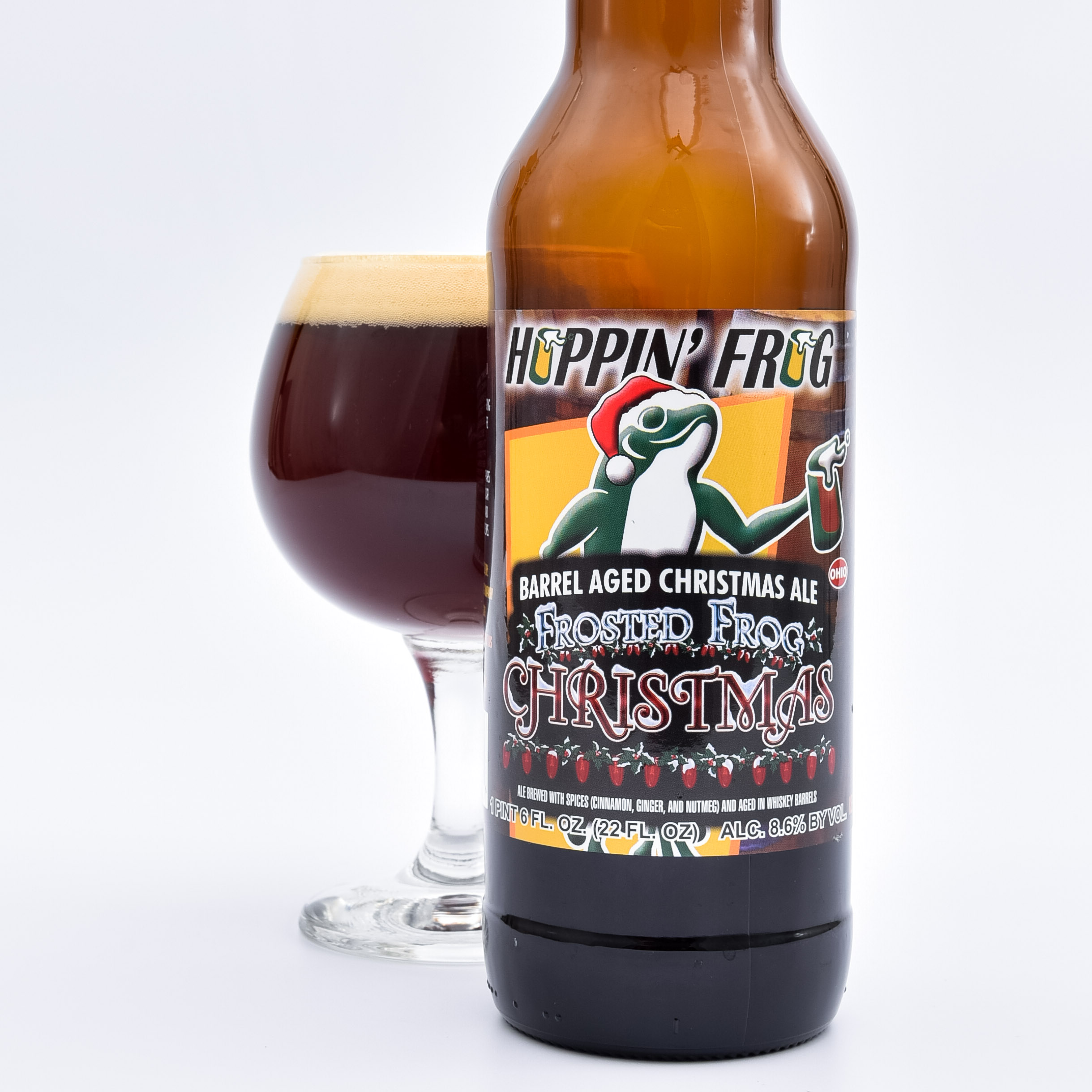 Barrel-Aged Frosted Frog Christmas Ale (2020) - Hoppin' Frog Brewery