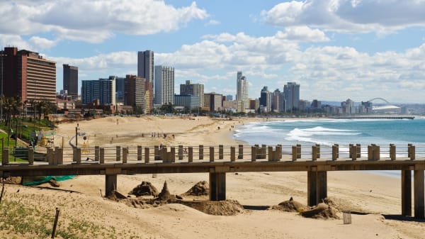 Cityscape and beach of durban   south africa drjgcv