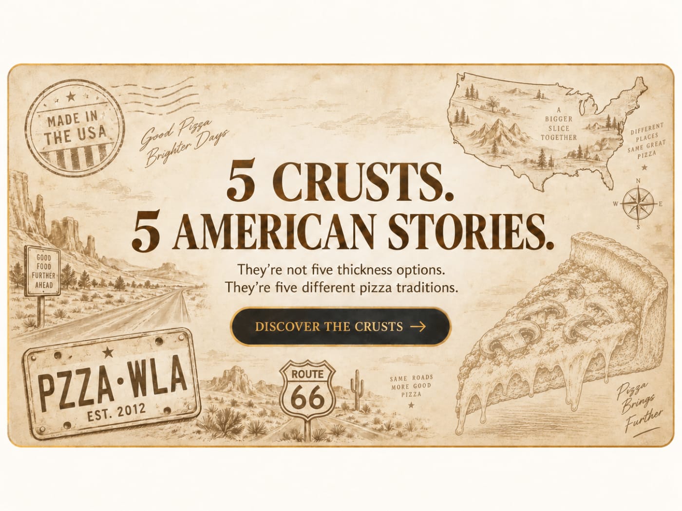 5 Crusts. 5 American Stories. They're five different pizza traditions.