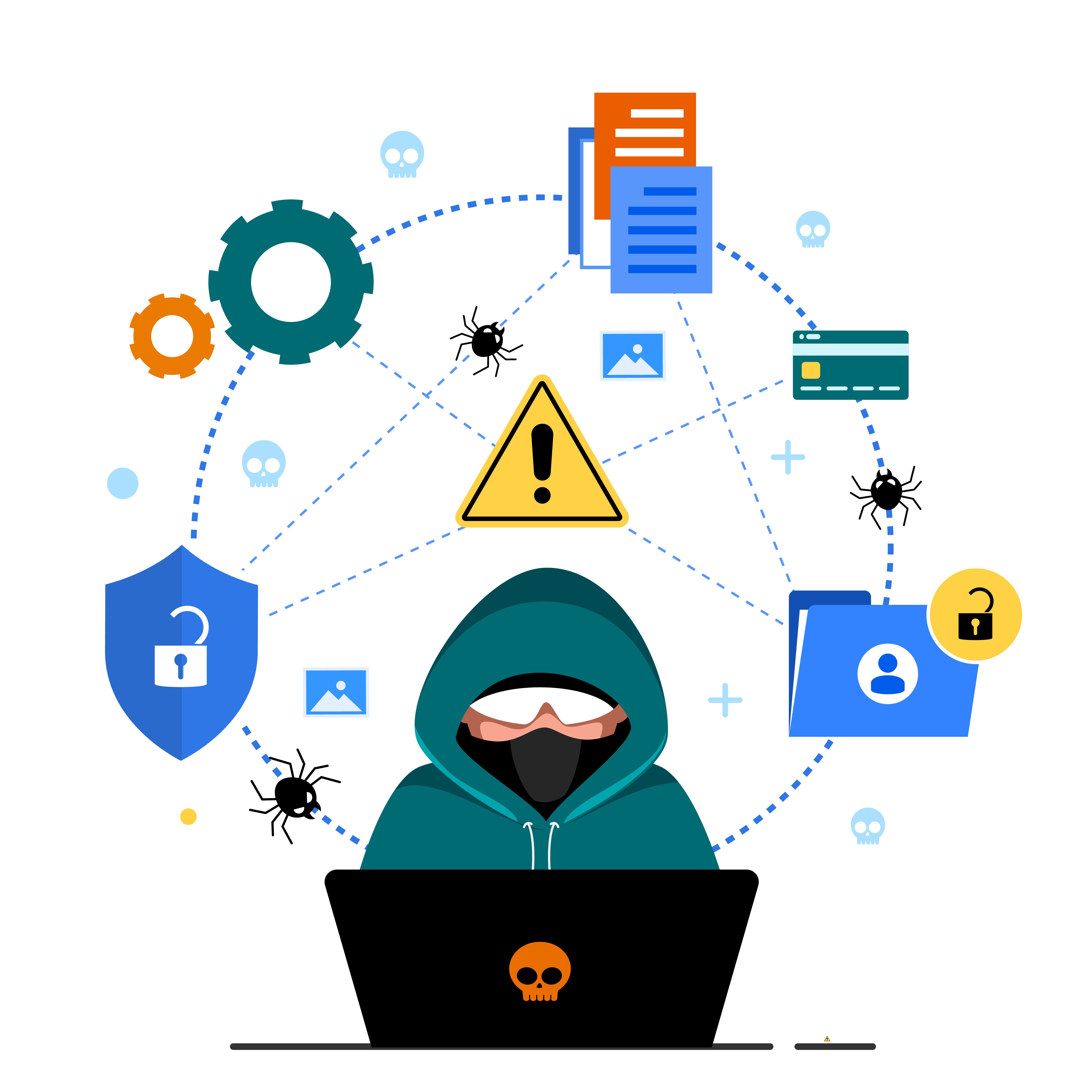 Alerte de sécurité et protection des données personnelles sur ordinateur