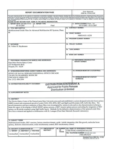 Document cover