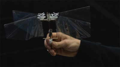 Flying hovering cheap space robot