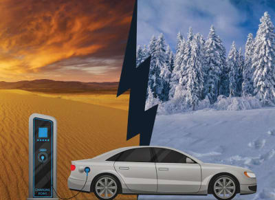 Charging car store battery cold weather
