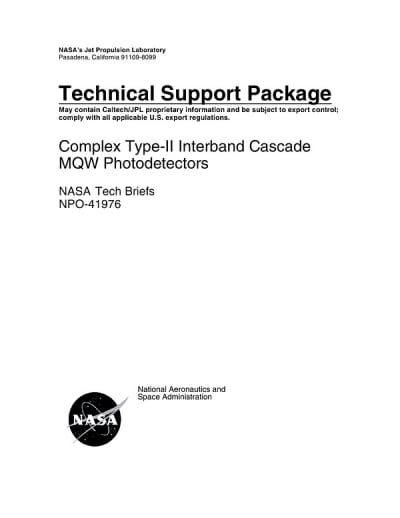 Complex Type-II Interband Cascade MQW Photodetectors - Tech Briefs