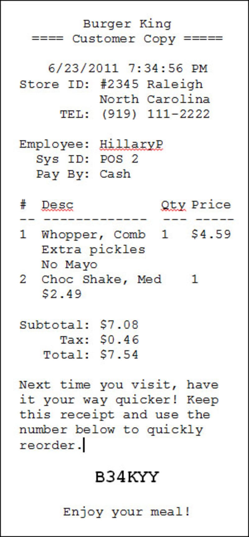 Recipt Picture Fast Food Example Fast-Food Quick Order System - Create the Future