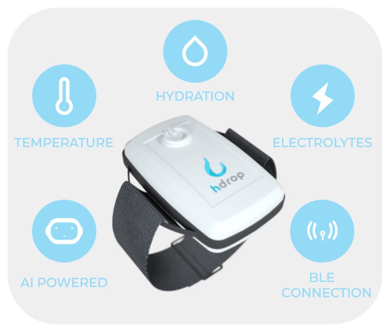hDrop Electrolytes, Hydration, and Temperature Tracker