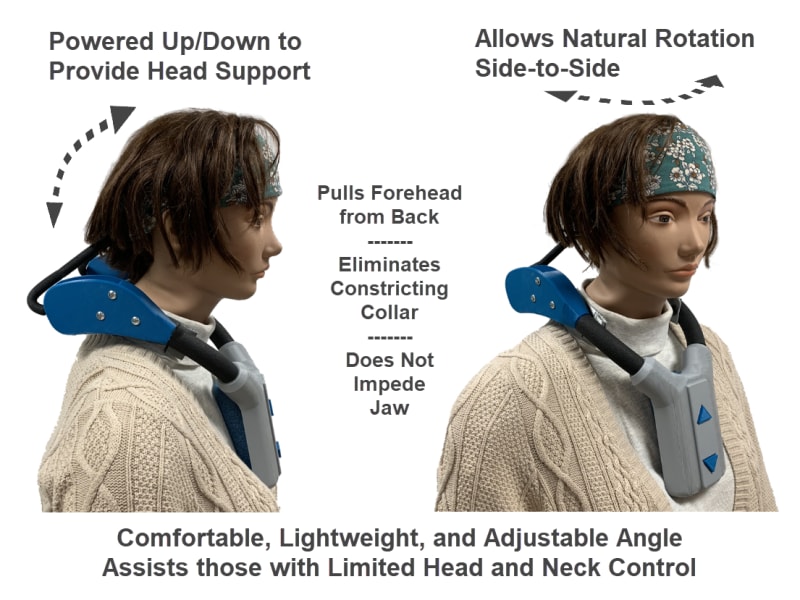 Neck support device outlet