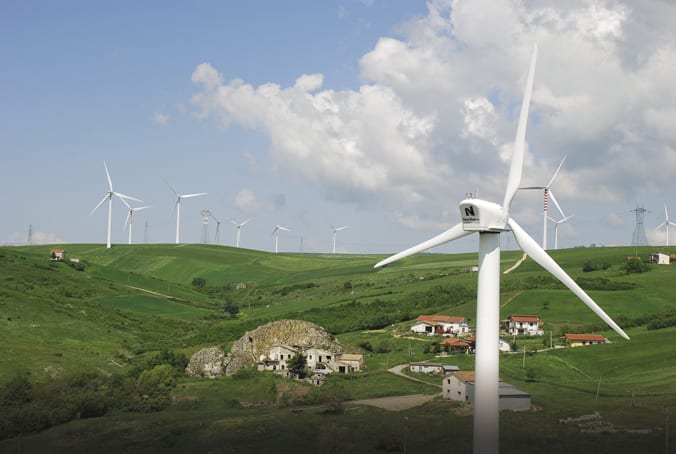 Wind turbines in Italy