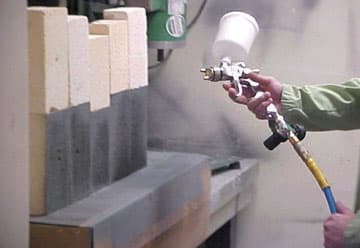 Samples are sprayed with Emisshield ST-1