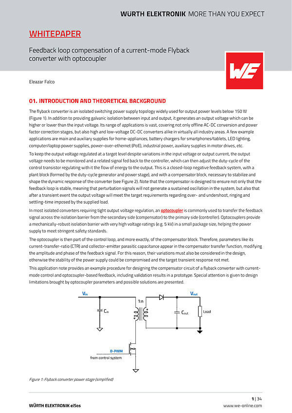 Compensating Optocoupler Feedback in Flyback Converters Tech Briefs