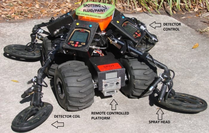 metal detector robotic vehicle