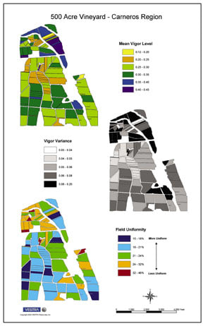 The map helps winegrowers monitor variability within a vineyard.