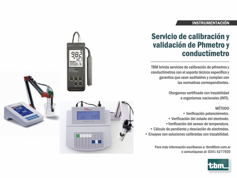 SERVICIO DE CALIBRACIÓN DE PHMETROS Y CONDUCTIMETROS