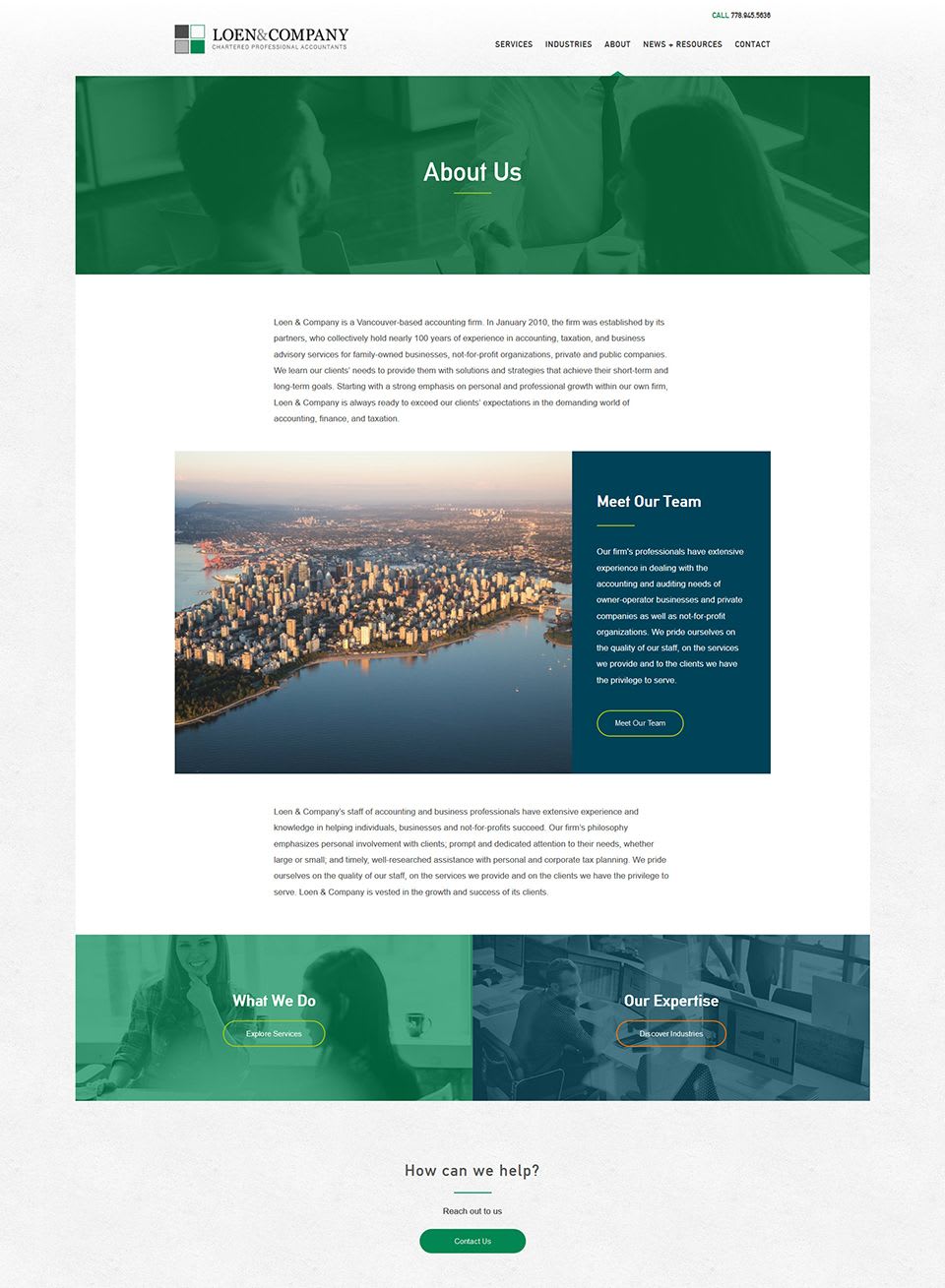 LoenandCompany.com's About Page Screenshot