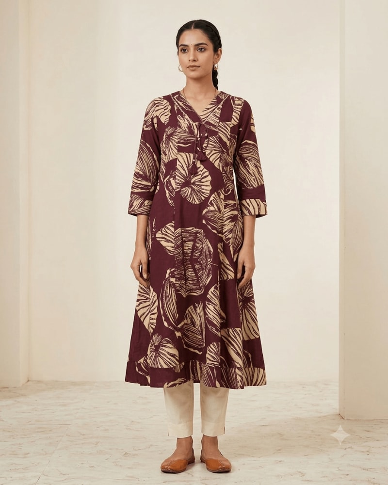 Umbrella kurta soft cotton rayon