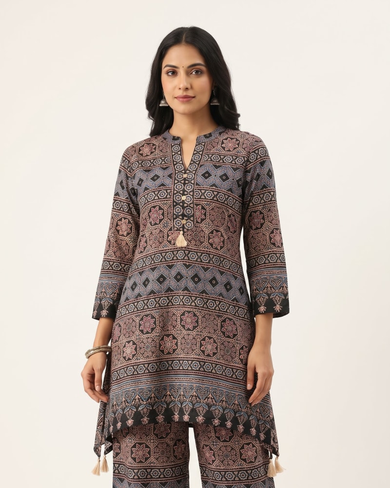 Ajrakh Print Silk-Blend Co-Ord Set