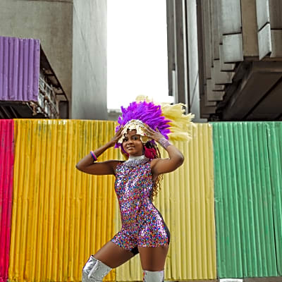 young lady dressed up for carnivale in lagos nigeria