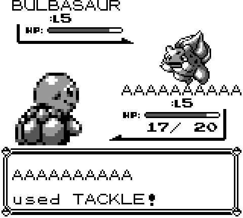 The agent's Squirtle battling the rival's Bulbasaur