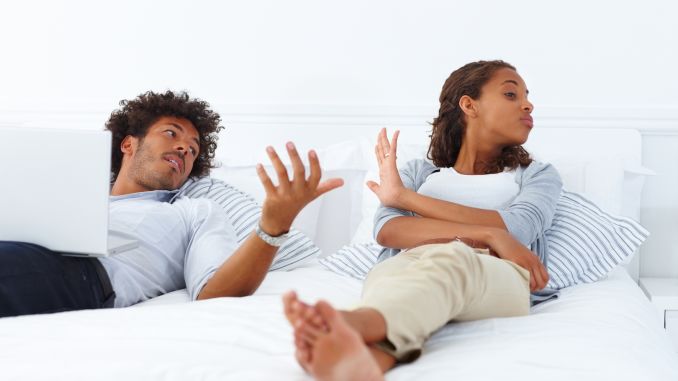 African-American-Couple-Arguing-in-Bed