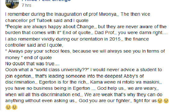 Egerton University Students