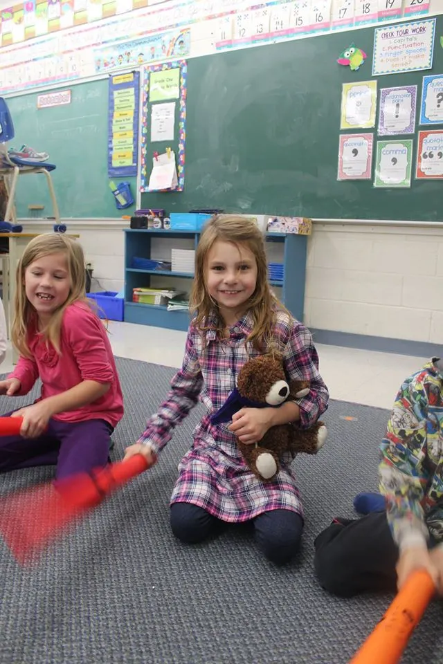 Boomwhackers were one of the many new items purchased for students from a generous donor.