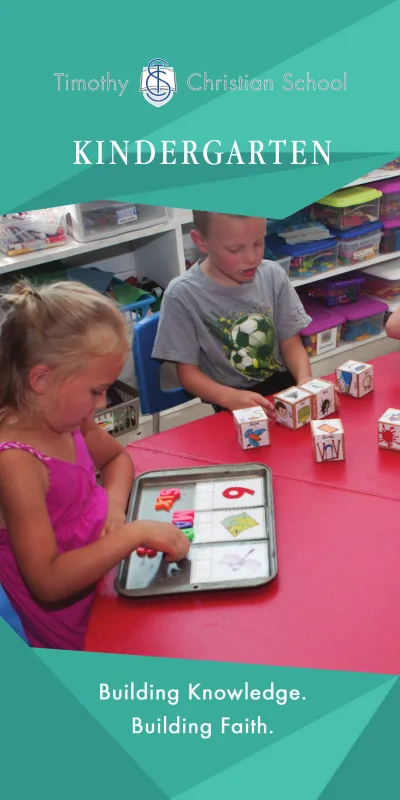 Banner: Two Kindergarten students are playing with blocks and practicing numbers.