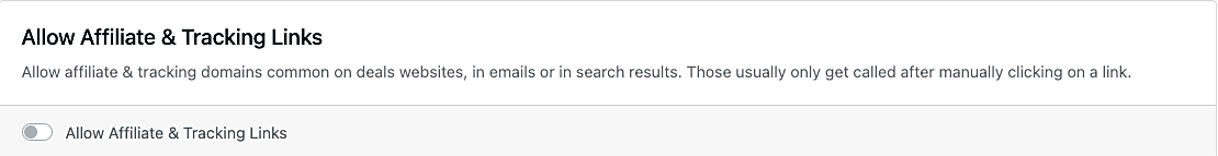 Allow Affiliate & Tracking Links