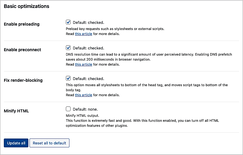 Basic optimizations