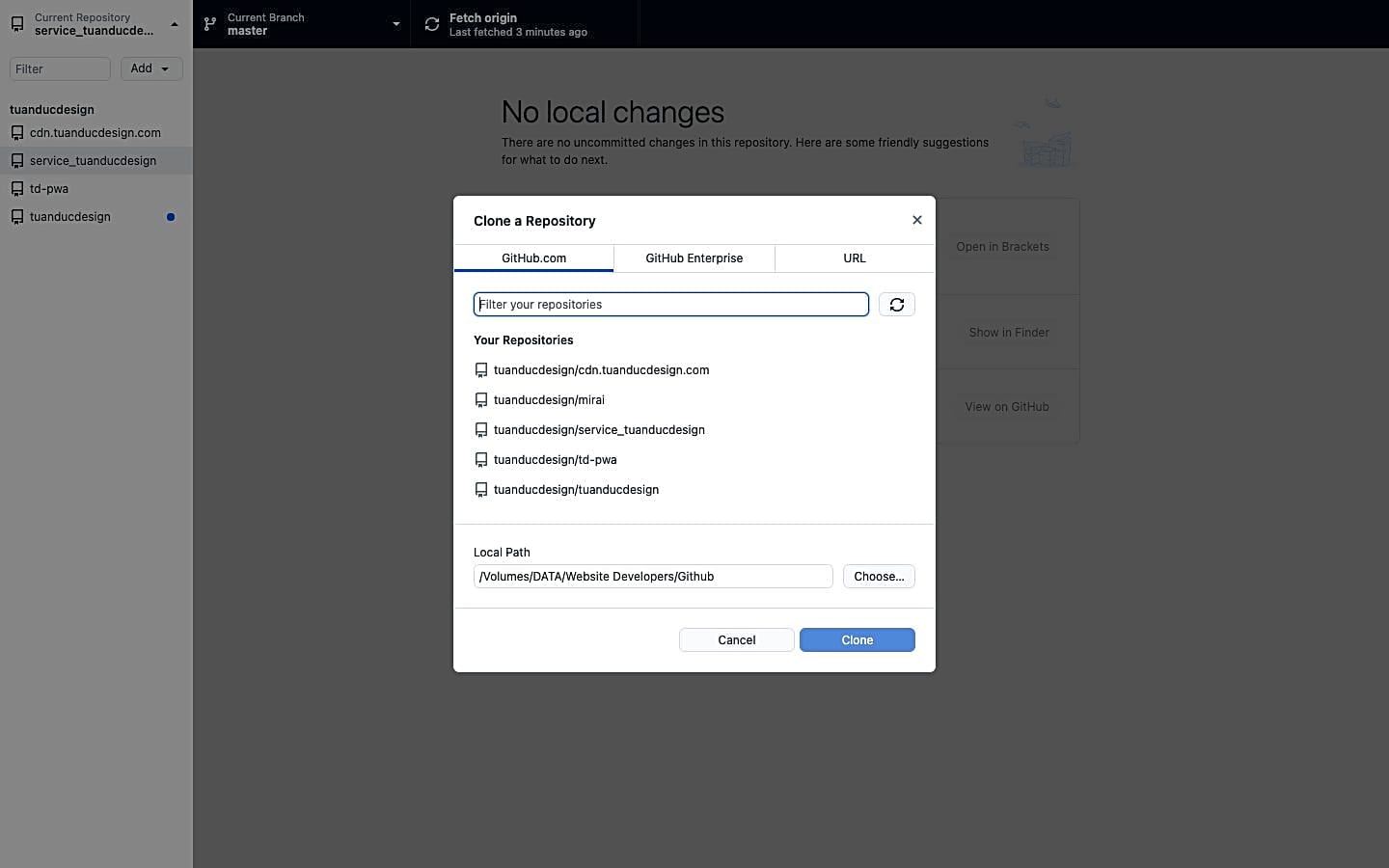 Clone repository trên Github Desktop