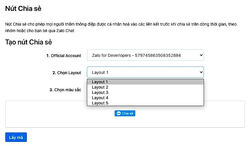 Zalo Layout Share