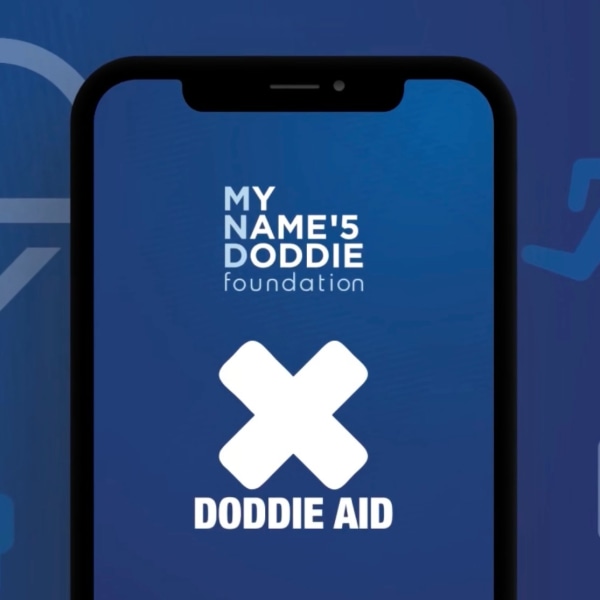 My name is doddie foundation app Doddie aid on a mobile device