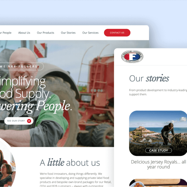 Fullers Foods website designs across various responsive sizes