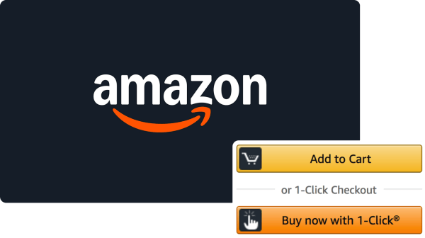 Amazon logo with options to "Add to Cart" or "Buy now with 1-Click."