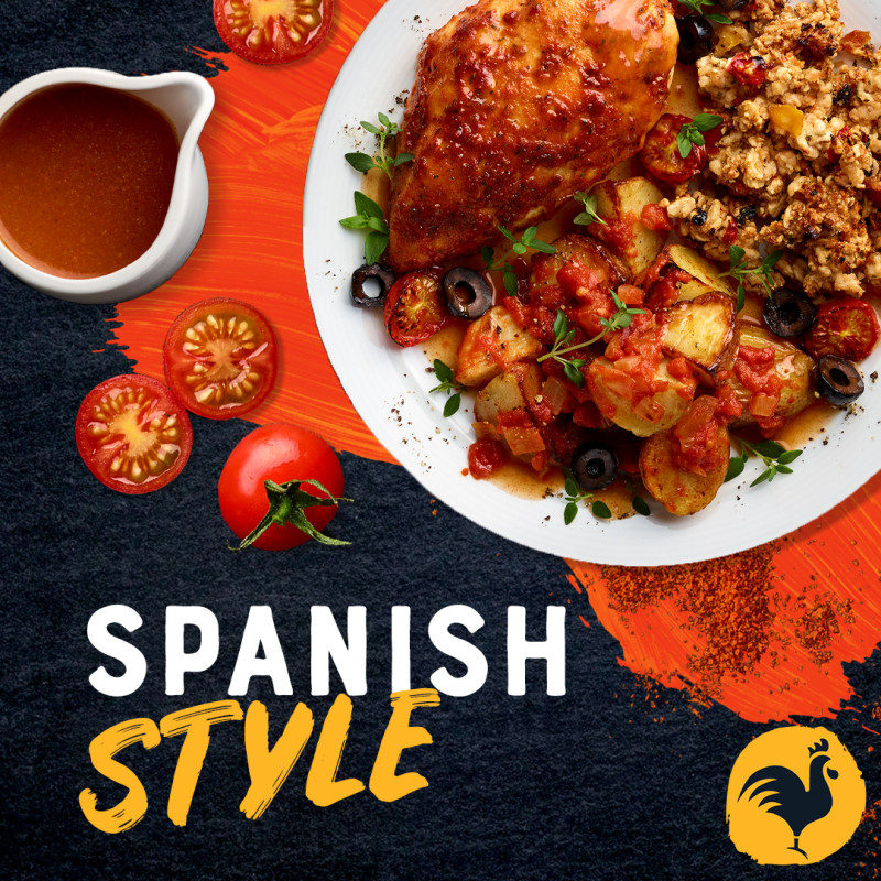 Spanish style chicken social media post