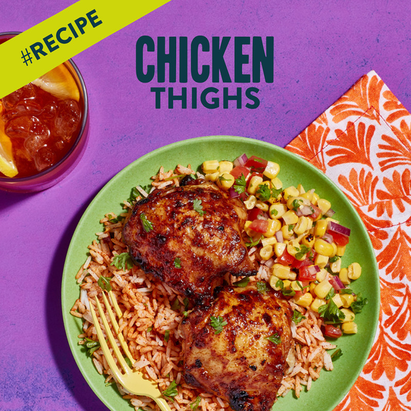 A social media post showing a Chicken Thighs recipe