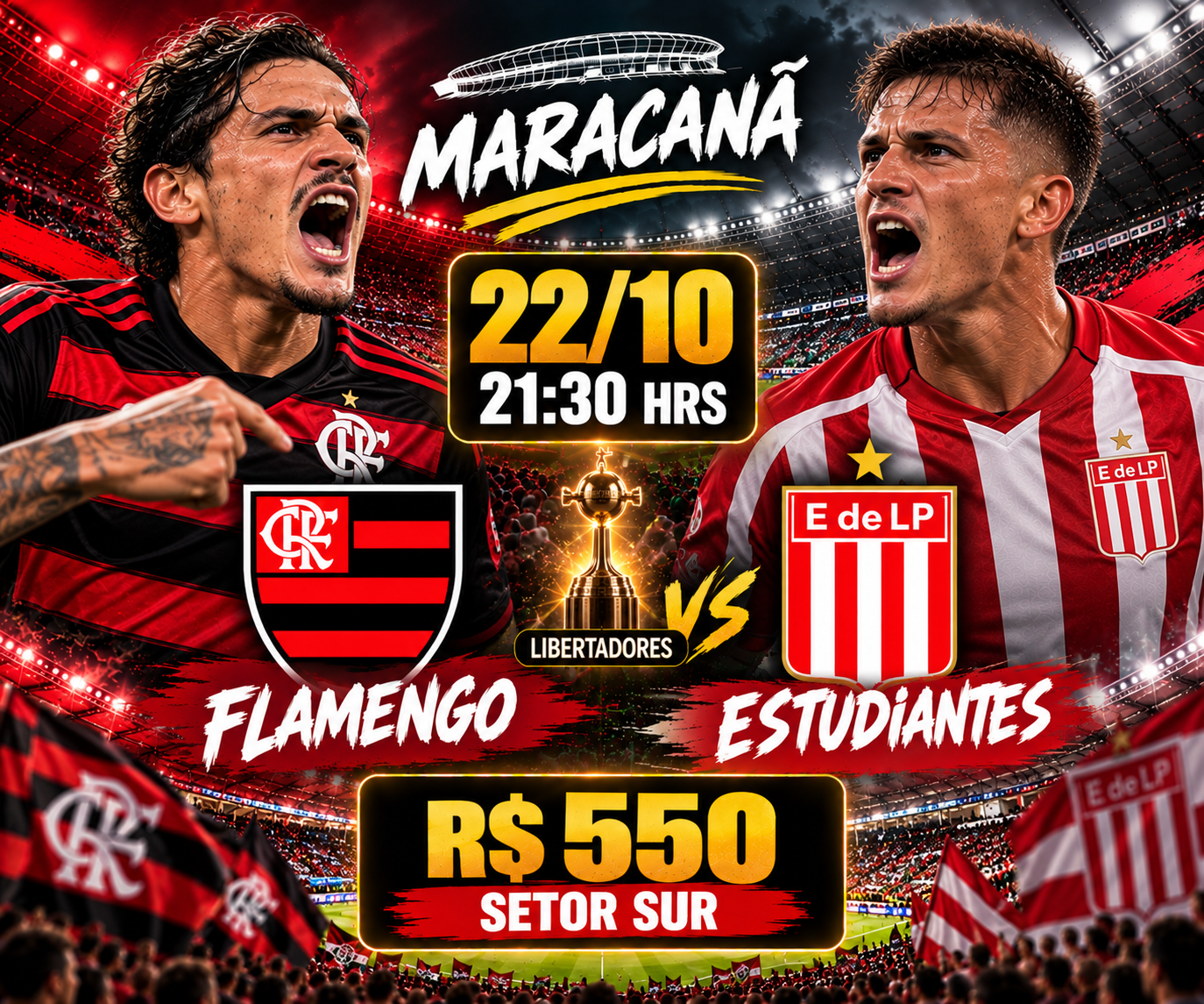 Flamengo × Estudiantes, match on 22 OCT at Maracanã