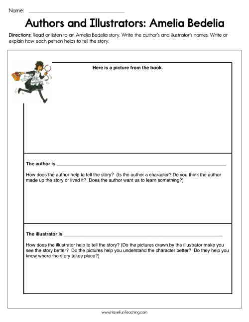 Amelia Bedelia Author and Illustrator Worksheet by Teach Simple