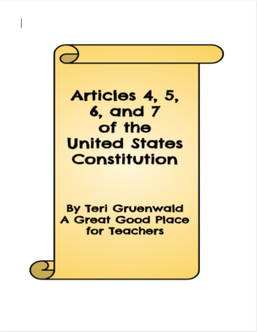 Articles 4, 5, 6, and 7 of the United States Constitution by ...