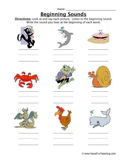 Beginning Sounds Water Animals Worksheet by Teach Simple Beginning Sounds Water Animals Worksheet by Teach Simple