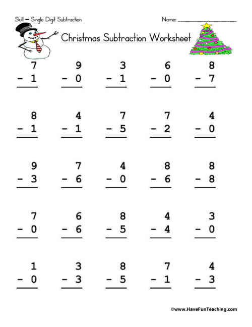 Christmas math worksheets 0 and 1
