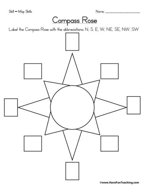 Compass Rose Worksheet by Teach Simple