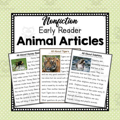Early Reader Nonfiction Animal Articles: Animal Research Resource by Teach Simple Early Reader Nonfiction Animal Articles: Animal Research Resource by Teach Simple